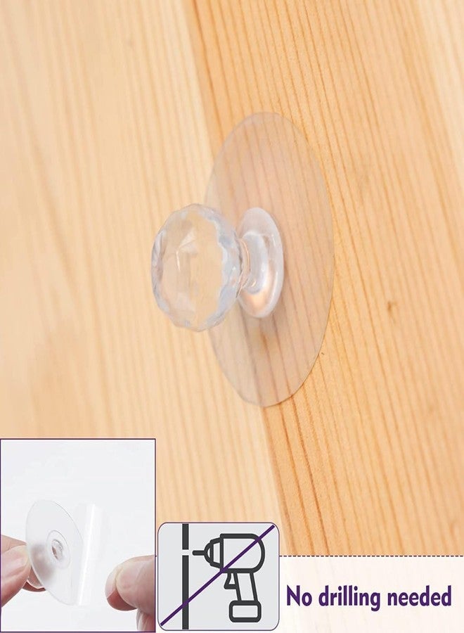 HOUSONIC Enterprise Diamond Crystal Shaped Wall Hooks-Transparent Acrylic Type, and Hook for Hanging Home,Kitchen,Bathroom,Key Frame Holder (Pack of 5) - Image 2